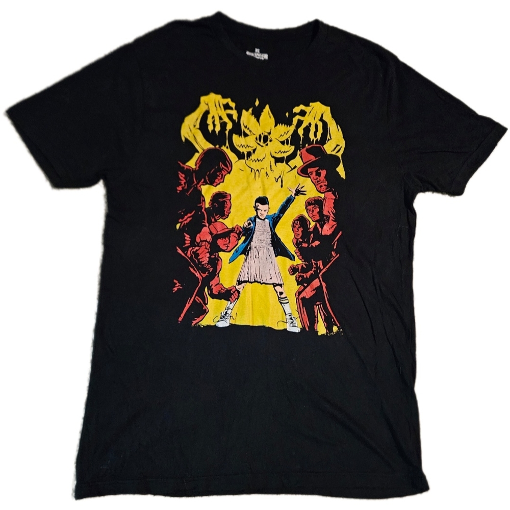 Loot Crate Black Tee with Stranger Things Graphic Design Men's XL